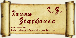 Kovan Zlatković vizit kartica